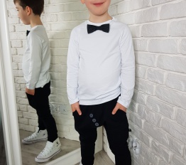 Bluzeczka elegancka z czarną muchą Style Kids