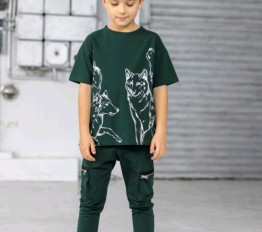 MashMnie T-SHIRT WOLF ZIELONY