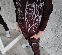 MashMnie BLUZA WOLF BRĄZOWA