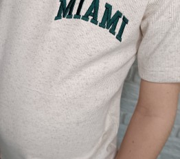 Tshirt z dzianiny prążek Miami butelka haft MIMI 
