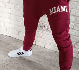 Spodnie slim Miami burgund MIMI 