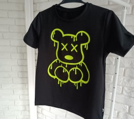 T-Shirt czern i neon MIsiek MIMI 