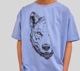 MashMnie T-SHIRT Geo WOLF NIEBIESKI