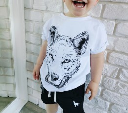 MashMnie t-shirt wolf biały