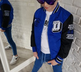 Kurtka bomberka przejściowa D niebieska