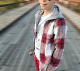 Bluzo-Kurtka w kratę Royal Kids Red