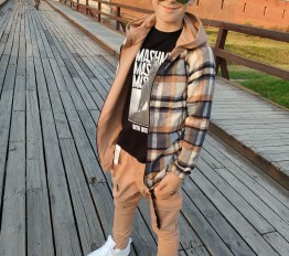 Bluzo-Kurtka w kratę Royal Kids Brown