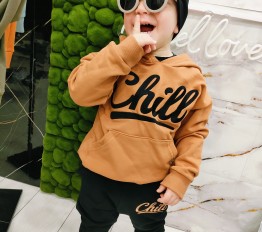 Komplet ocieplany Chill Bluza + Spodnie karmel MiMi