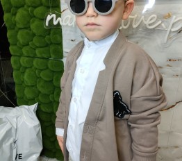 MashMnie KARDIGAN WOLF BEŻOWY