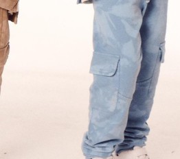 Spodnie Despacito dekatyzowane batik baby blue