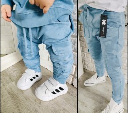 Spodnie Despacito dekatyzowane batik baby blue