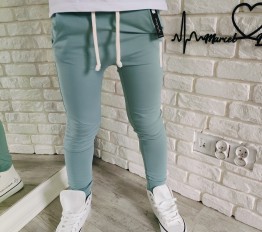 Spodnie Despacito bawełniane z przeszyciami mineralny