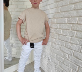 MashMnie spodnie boyfriend unisex białe