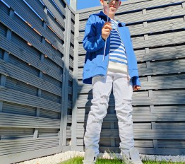 MashMnie spodnie boyfriend unisex białe