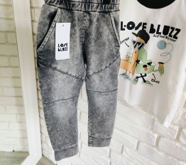 Spodnie jeansowe LOOSE BLUZZ grafitowe