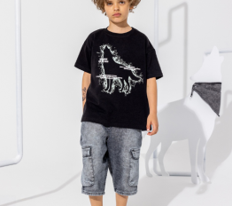 MashMnie Feel The Wild Drop 2 spodenki bojówki jeansowe grafitowe