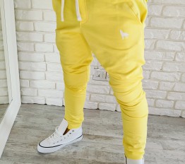 MashMnie Feel The Wild Drop 2 Spodnie Dresowe Wolf Żółte