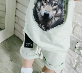MashMnie Feel The Wild Drop 2 spodenki dresowe Wolf Miętowe