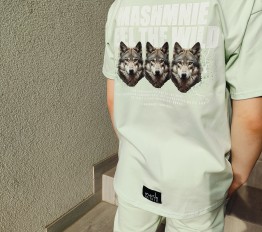 MashMnie Feel The Wild Drop 2 T-Shirt Wolves miętowy
