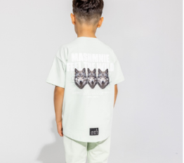 MashMnie Feel The Wild Drop 2 T-Shirt Wolves miętowy