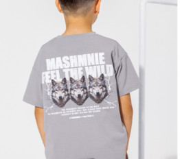 MashMnie Feel The Wild Drop 2 T-Shirt Wolves szary