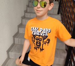 All For Kids T-Shirt Cool Days Forever pomarańczowy