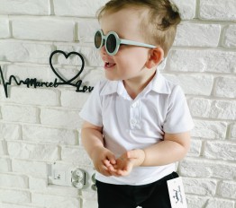Koszulka polo z dzianiny LACOSTE biała Royal Kids