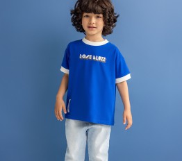 T-Shirt LOOSE BLUZZ niebieski