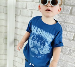 MashMnie Feel The Wild Drop 3 T-Shirt Wolf Paw niebieski