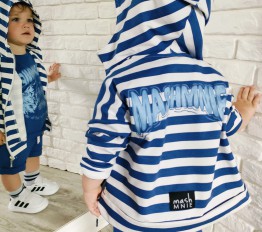 MashMnie Feel The Wild Drop 3 bluza z kapturem paski niebieska