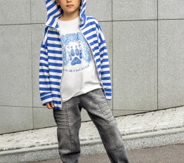 MashMnie Feel The Wild Drop 3 bluza z kapturem paski niebieska