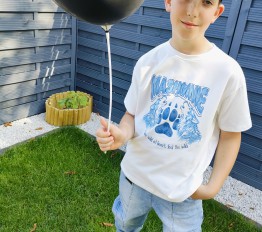 MashMnie Feel The Wild Drop 3 T-Shirt Wolf Paw biały