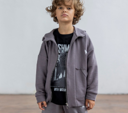 MashMnie With Wolves Bluza Rozpinana Szara