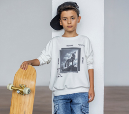 MashMnie With Wolves Bluza Wolf Śmietankowa 