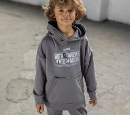MashMnie With Wolves Bluza Kangurka Szara