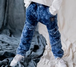 Spodnie patka dekatyzowane jeans dark blue NUNU