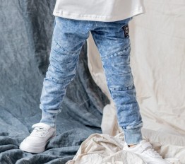 Spodnie joggery dekatyzowane jeans dark blue NUNU
