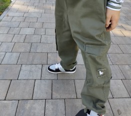 MashMnie With Wolves Drop 2 Spodnie bojówki tkanina khaki