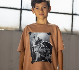 MashMnie With Wolves Drop 2 T-Shirt Wolf Mokka