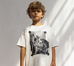 MashMnie With Wolves Drop 2 T-Shirt Wolf Śmietankowy