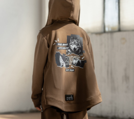 MashMnie With Wolves Drop 2 Bluza rozpinana brązowa
