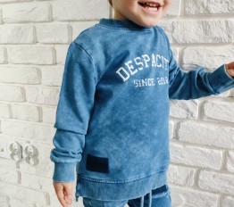 Bluza dekatyzowana Despacito przez głowę niebieska