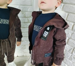 Bluza dekatyzowana Despacito na zamek ze wstawkami czekolada