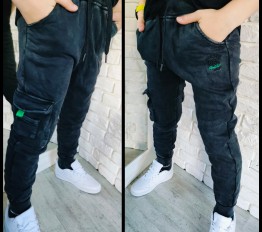 Spodnie ocieplane bojówki dekatyzowane black BZ14921