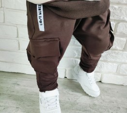 Spodnie LOOSE BLUZZ Bojówki dresowe brązowe