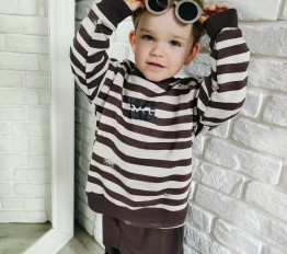 Bluza LOOSE BLUZZ Reglan Paski Brązowe