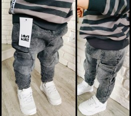 Spodnie LOOSE BLUZZ jeans grafitowe