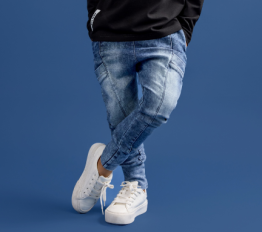 Spodnie LOOSE BLUZZ jeans niebieskie