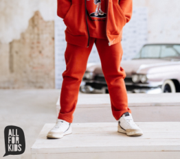 All For Kids Spodnie ocieplane ceglane