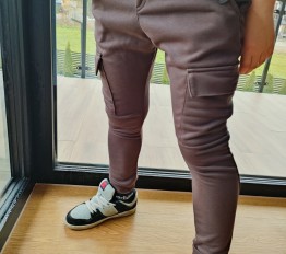 All For Kids Spodnie dresowe bojówki brązowe